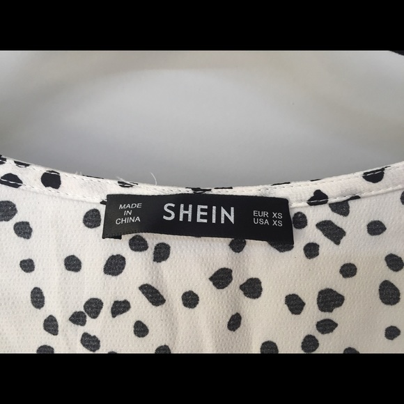 Shein Black + White Polka Dot Midi Dress - Picture 11 of 13